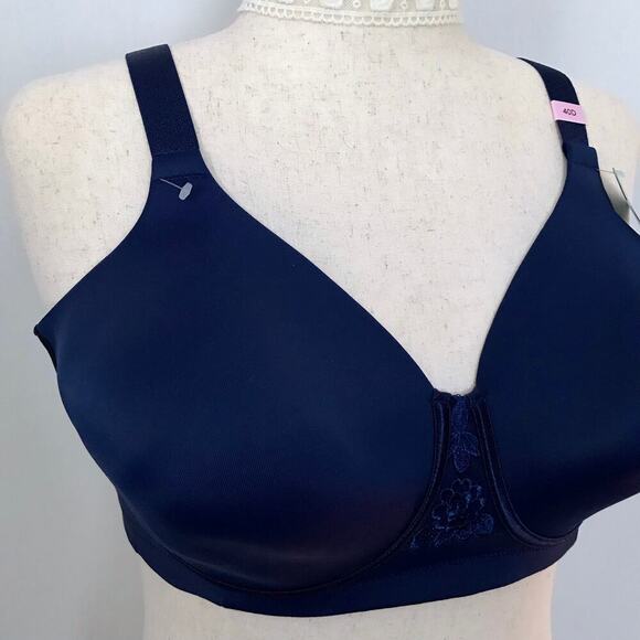 Vanity Fair NWT Navy Full Figure Smoothing Bra Women 40D - Picture 4 of 12